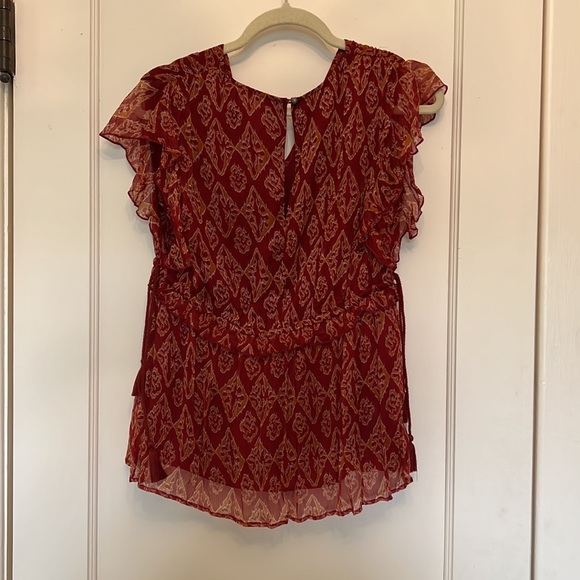 NWT red and orange flouncy top from French boutique - Picture 3 of 8